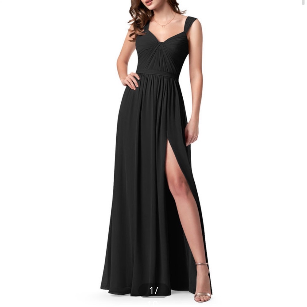 Azazie Evie Black Bridesmaid Dress Size 2